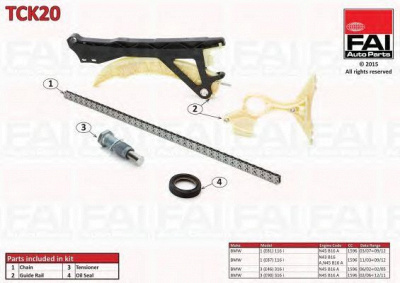 FAI AUTOPARTS tck20 -  Комплект цепи привода распредвала